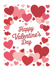 Happy Valentines Day Card with Hearts Frame Design