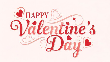 Obraz premium Happy Valentine's Day with red hearts and elegant typography