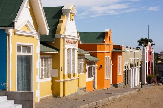 Colorful houses in the small town Luderitz