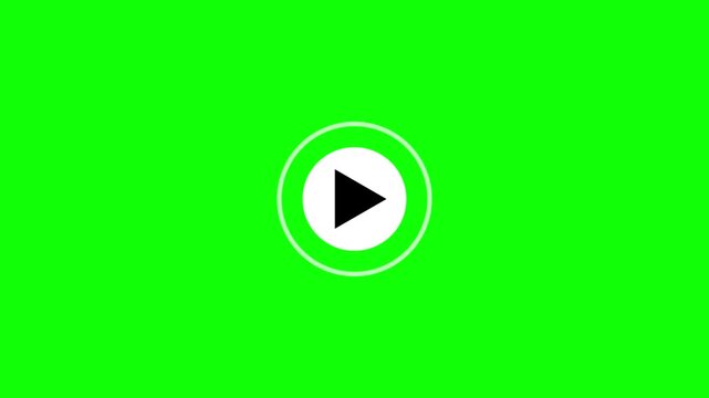 Play button icon animation with circular outline and center control. Media start symbol for video and audio playback action. Digital play indicator element for player interface and screen use.