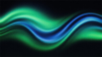 Obraz premium Abstract green and blue glowing waves forming a smooth futuristic energy background