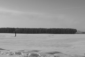 photo of an winter landscape. Nature background