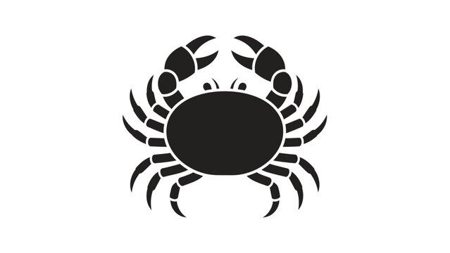 Simple black crab icon on white background.