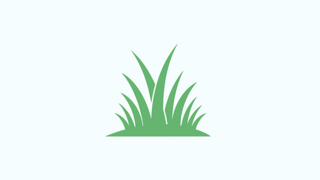 Simple green grass icon on white background.