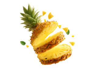 Freshly sliced pineapple