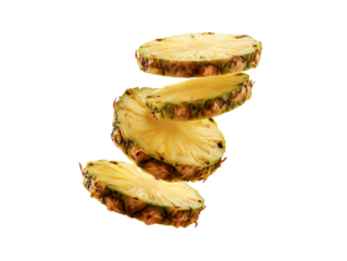 Freshly sliced pineapple