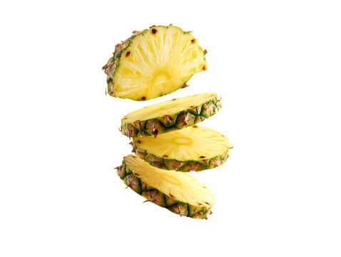 Sliced pineapple on white background - Powered by Adobe
