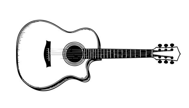 Akustik- und E-Gitarren in deutlicher Umrissdarstellung. Diese eignen sich hervorragend als Geschenke f&uuml;r Musiker auf verschiedensten Materialien.
