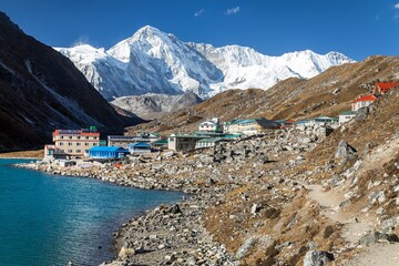 Gokyo lake village mount Cho Oyu Nepal Himalaya mountain