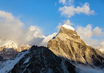 Mount Everest evening sunset Nepal Himalaya mountain