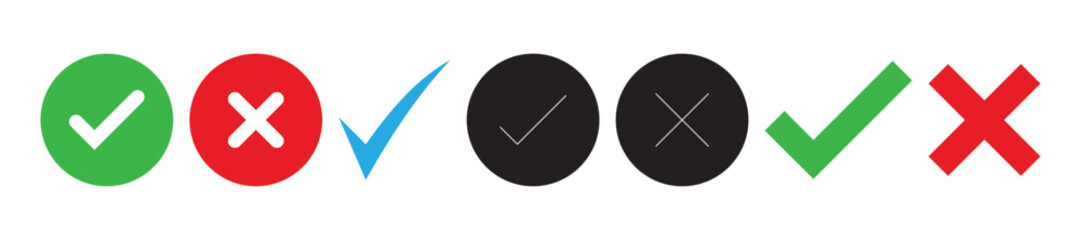 Check mark and cross mark icons