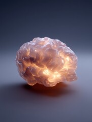 Glowing Brain Abstract 3D Render &ndash; Conceptual Image of Intelligence, Innovation, and Neural Networks in a Futuristic Style.