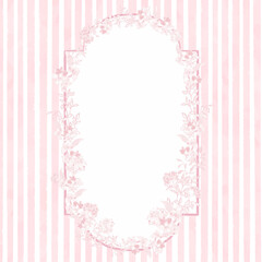 Valentine Floral Arch Frame with flowers and Romantic Watercolor Background.  Illustration