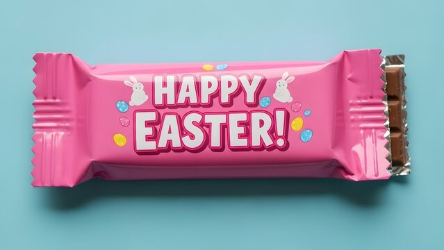 Easter day chocolate treats happy easter candy pink easter wrapper
