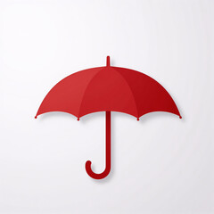 Red modern umbrella flat logo icon on white background