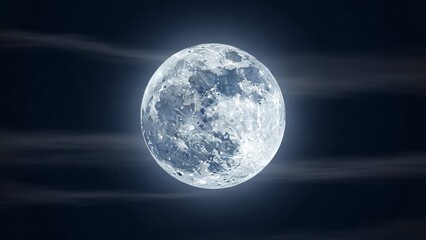 Full Moon in a Clear Night Sky with Stars