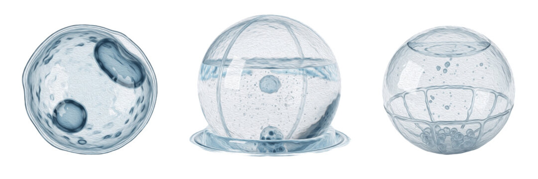 Cell Vacuole (Storage Vesicle, Membrane Bound Compartment) Organelle for Storage of Water, Nutrients, Ions and Waste, Maintaining Cell Turgor and Homeostasis in Eukaryotic Cells Isolated on White Back