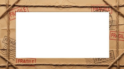 Fototapeta premium Cardboard Box with Fragile Label and Copy Space.