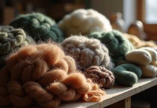 Dense Felted Wool Fiber Material for Crafts and Textiles Fabrication