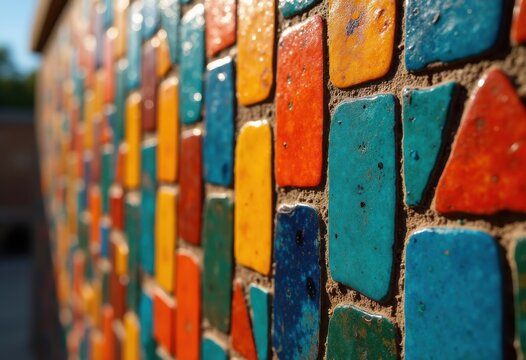 Dynamic Mosaic Formation of Vibrant Colored Pieces Creating an Enchanting Visual Tapestry