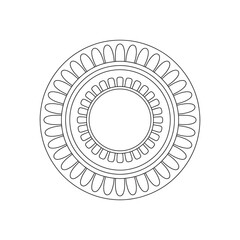 Vector hand-drawn doodle mandala. Ethnic mandala with colorful tribal ornament. Isolated. On a white background