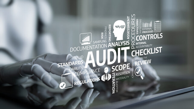 Visual representation of audit processes highlighting analysis steps, checklist items, and compliance factors. Ideal for businesses focusing on governance and transparency. Tessel