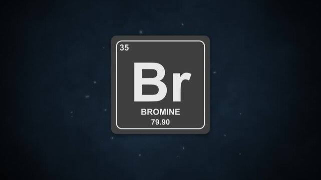 Misty bromine symbol suited for scientific educational presentations