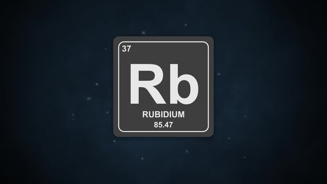 Energetic depiction of rubidium symbol for scientific branding