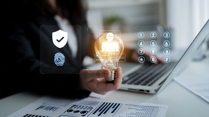 A multi factor authentication system for digital security and access control. Using passwords, biometrics, and PIN codes for secure user login. Motif