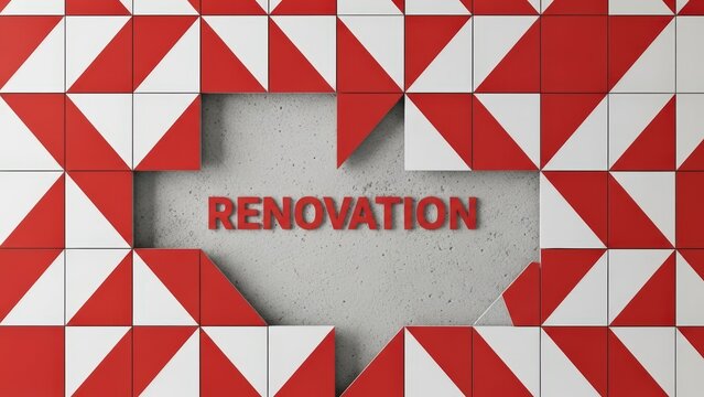 Renovation Concept with Red and White Tiles.