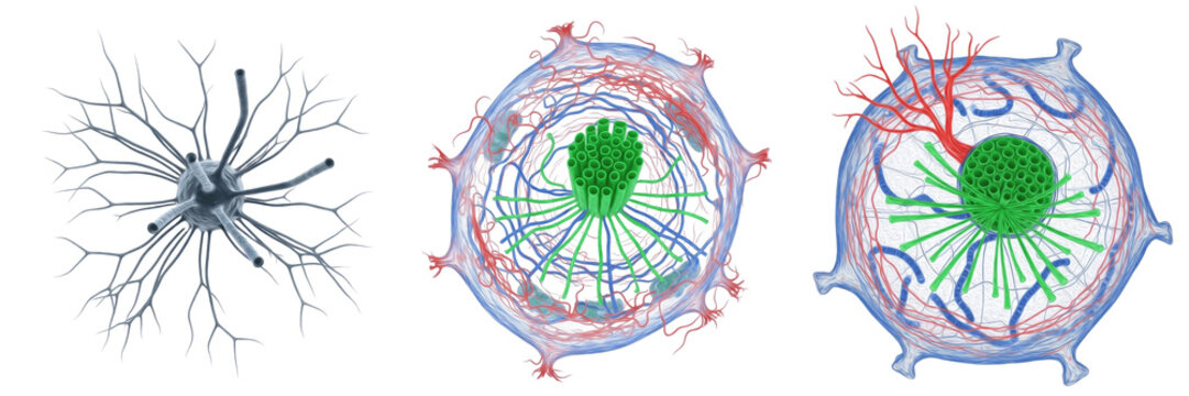 Cell Microfilament (Actin Filament) Thin Cytoskeletal Filament Composed of Actin Proteins Supporting Cell Shape, Motility and Intracellular Transport in Eukaryotic Cells Isolated on White Background