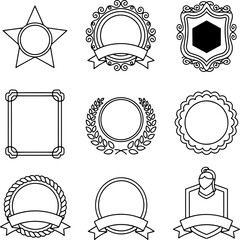Minimal Black Vector Badge Frames Collection Classic and Modern Shapes