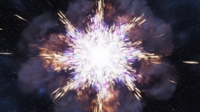 Celestial Explosion: Witness the raw, untamed power of the cosmos, as a supernova erupts in a mesmerizing display of cosmic fury. 