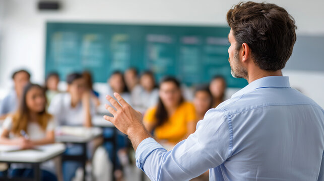 University lecturer with students providing education feedback, faceless group, teacher discussion, college learning environment, knowledge sharing, exam schedule teaching, with co