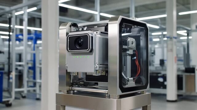 Automated lithium battery inspection unit with optical sensor in factory