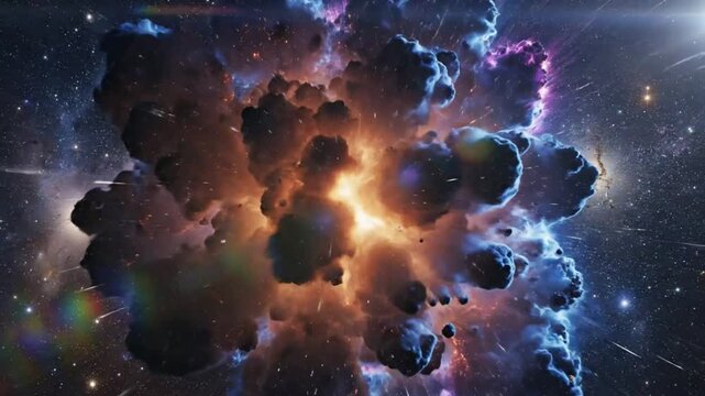 Epic Supernova Explosion Raging in the Vast Depths of Deep Space with Radiant Light and Energy