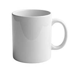 White ceramic coffee mug with handle