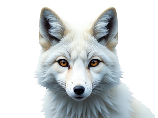 Obraz premium A close-up shot of a white fox's face with distinctive markings and features
