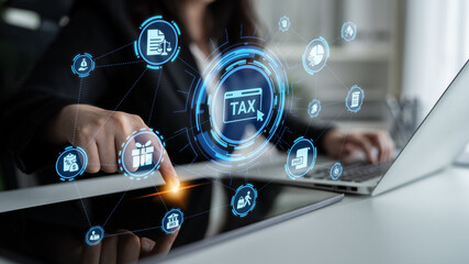 Concept of tax and financial management ensures compliance. This system streamlines tax processes, enhancing financial management for individuals and businesses alike. Entice