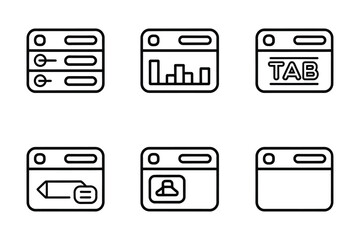 Obraz premium Web Browser Window Interface and User Icons