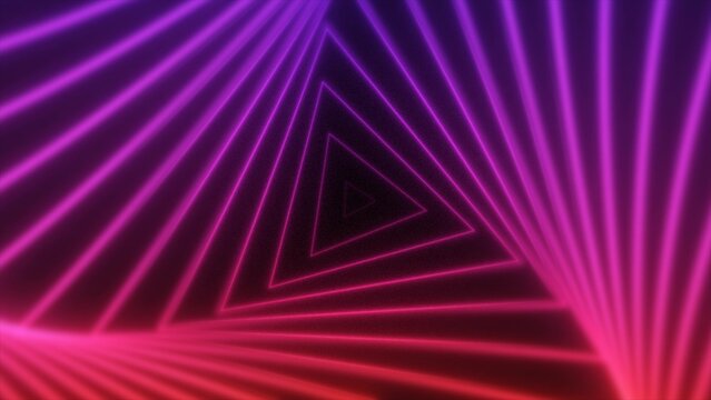 Abstract glowing neon triangles swirling blue and red lines energy futuristic high tech background