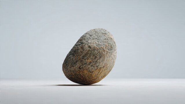 Balancing River Rock on a White Surface