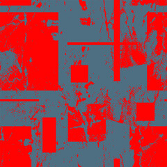 Abstract Grunge Seamless Pattern with Chaotic Squares