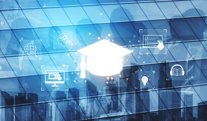 Online learning system combining digital education, e-learning, and virtual classroom to enhance...