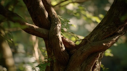 Fototapeta premium Twisted Tree Trunk in the Forest