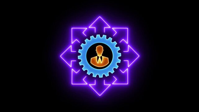 Business opportunity concept. situation where a person or organization identifies a need or demand in the market. Glowing neon line animated opportunity icon isolated on transparent background.