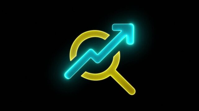 SEO, Search Engine Optimization for promoting ranking traffic on website and optimizing your website to rank in search engines. Glowing neon line of SEO icon isolated on transparent background.