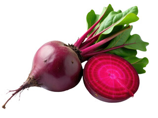 Fresh beet and sliced beet on a clean white surface