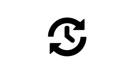 Fototapeta premium Vector icon of history, time, refresh, or undo redo. Clock with circular arrows for past events and updates.