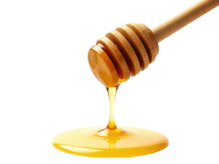 Close-up of honey dripping from a wooden spoon